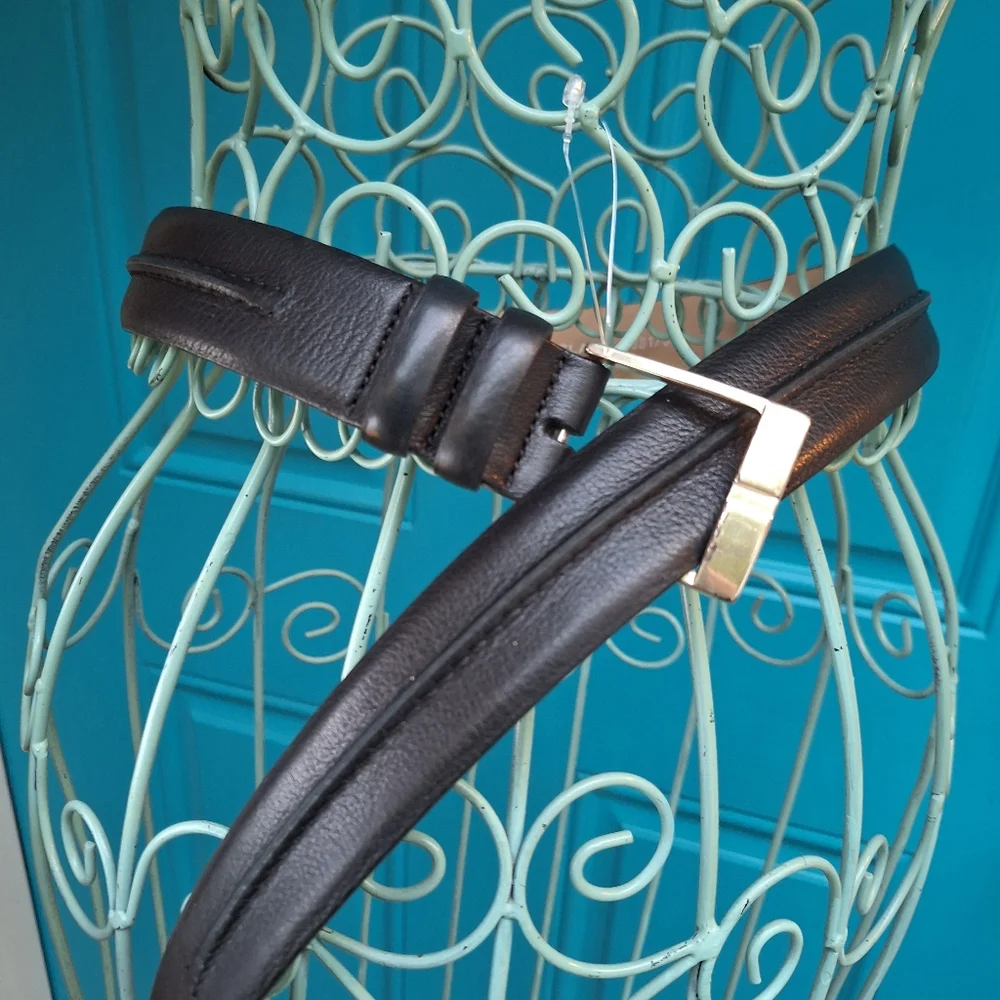Genuine Leather Embossed Alligator Italian Black Leather Made in Belt